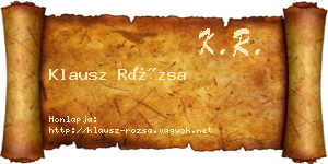 Klausz Rózsa névjegykártya