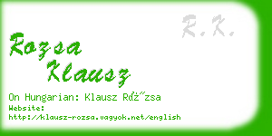 rozsa klausz business card